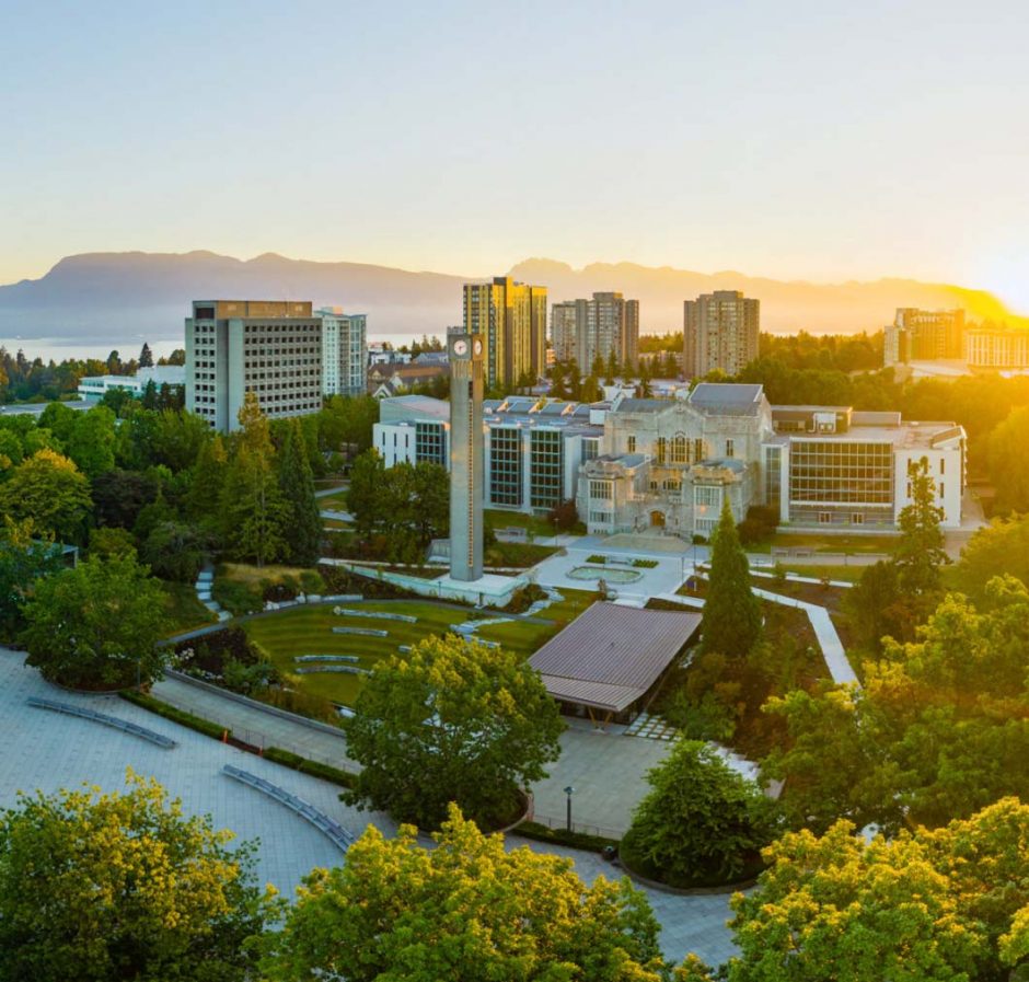 Arial shot of UBC Vancouver campus